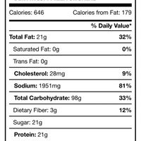 Macros according to their website  at Rapid Fired Pizza in Sandusky