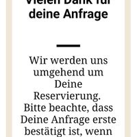 Reservation request email at Stenz in Munich