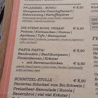 Weekly menu at Stenz in Munich