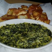 Spinach Artichoke Dip with Fried Pita Bread at Petra Cafe in Hattiesburg