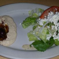 Hummus w/Side Salad (remove feta to make vegan) at Petra Cafe in Hattiesburg