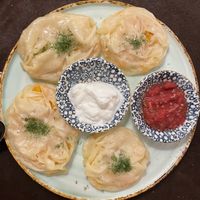 Oriental veg manti (pumpkin)  at Old City Restaurant in Samarkand