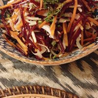 Garlicky carrot, beetroot and cabbage salad at Old City Restaurant in Samarkand
