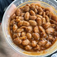 BBQ Baked beans (semi hard pinto beans with sauce)  at VelTree in Charlotte