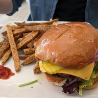 Classic burger with their awesome fries at VelTree in Charlotte