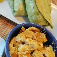 Mac n cheese, Tempeh wrap in back at VelTree in Charlotte