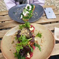 Forest toast €7, plus build your own toast (not vegan) at Fauna & Flora in Lisbon