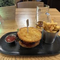 Vegan burger and fries  at 1885 in Bremen