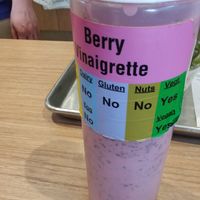 Salad dressings are marked vegan or not on the bottle. at Giardino Gourmet Salads in Naples