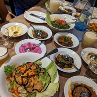 The vegan mezze platter for 3 people at Zaatar Lebanese Syrian Cuisine in Ayia Napa