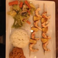 Vegan shrimps brochette - tasty  at Veget'Halles in Paris
