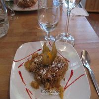 Apple Crumble dessert. at Veget'Halles in Paris