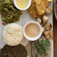 Delicious! Seitan based.   at Veget'Halles in Paris