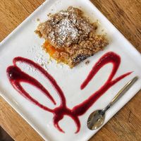 Mango crumble. Good but too much small even for one person at Veget'Halles in Paris