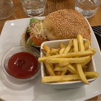 Burger and Fries  at Veget'Halles in Paris