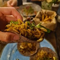 Mushroom & garlic taco up close 👌 at Barba Negra in Holbox