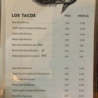 Mex menu  at Barba Negra in Holbox