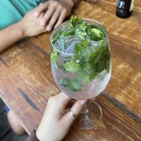 Coriander cocktail lol!  at Barba Negra in Holbox