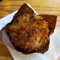Vegan cherry almond muffin at Penstock Coffee Roasters in Highland Park