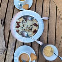 This is their ice cream and it’s vegan. I’m not ice cream fan but this was amazing! (Sesam - ein Neni Klassiker)  at NENI in Hamburg