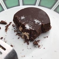 Peanutty-chocolates-salty ‘disc’ :) at Dash Garden Cafe in Nottingham