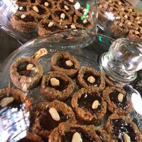 Almond cookies with liquid chocolate inside at Happy Food and Health  in Rotterdam