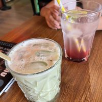 Latte Macha and Lemonade  at Happy Food and Health  in Rotterdam