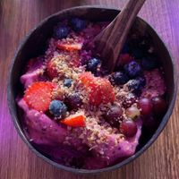 best açaí bowl I have had. it’s icy, sweet (but not too sweet) with a bit of crunch on top. truly enjoyed this refreshing snack.  at Happy Food and Health  in Rotterdam