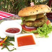 veggie burger, no cheese (with avocado)  at The Moon - Old Bagan in Bagan