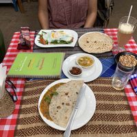 Asparagus with eggs & special wrap all very yummy at The Moon - Old Bagan in Bagan