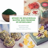 Spirulina sweets  at Dulcinella Altfel in Chisinau