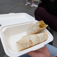 Pickled pakora wrap at Snackwallah in Newcastle Upon Tyne