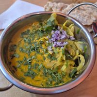 Corguette and cabbage dansak at Snackwallah in Newcastle Upon Tyne