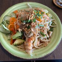 Udon noodles with veggies and Shrimps (vegan) at Chay Viet Tadilen Restaurant in Wurzburg