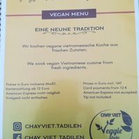 Menu at Chay Viet Tadilen Restaurant in Wurzburg