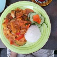 Seitan/tofu dish at Chay Viet Tadilen Restaurant in Wurzburg