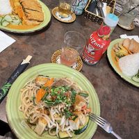 Udon noodles with tofu and seitan (sadly with only 2 pieces of seitan)   at Chay Viet Tadilen Restaurant in Wurzburg