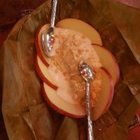 Khoai Hap, Taro Kartoffel mit Klebreis, Kokosmilch und Erdnüssen at Chay Viet Tadilen Restaurant in Wurzburg