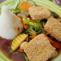 Teryaki Sesam Tofu at Chay Viet Tadilen Restaurant in Wurzburg