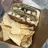 chicken bacon ranch crunch wrap with added guac  at Leguminati Vegan Eatery in Orlando