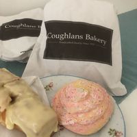 Butterscotch yum yum and unicorn poo meringue  at Coughlans Bakery in Sutton
