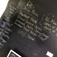 Menu is modified each day   at Binge Kitchen in San Antonio