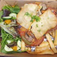 Vegan parma at Rustik Cafe in Benalla