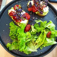 Toast caprese at Naturo Healthy Food in Sibiu