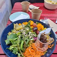 Green salad. Dressing is in a plastic packaging. at Sweet Balance in Seoul