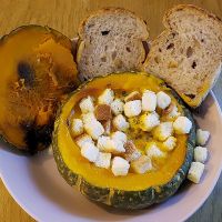 "Sweet Pumpkin Ball" - whole pumpkin soup  (contains dairy) at Sweet Balance in Seoul