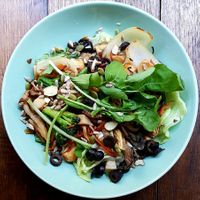 Mushroom salad - veganized without egg and bread at Sweet Balance in Seoul