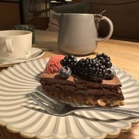 Chocolate tart  at Strh Cafe & Gallery in Zakopane