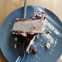 Vegan bounty cake at Strh Cafe & Gallery in Zakopane