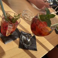 Cherry Moscow Mule and Strawberry Sangria  at Strh Cafe & Gallery in Zakopane